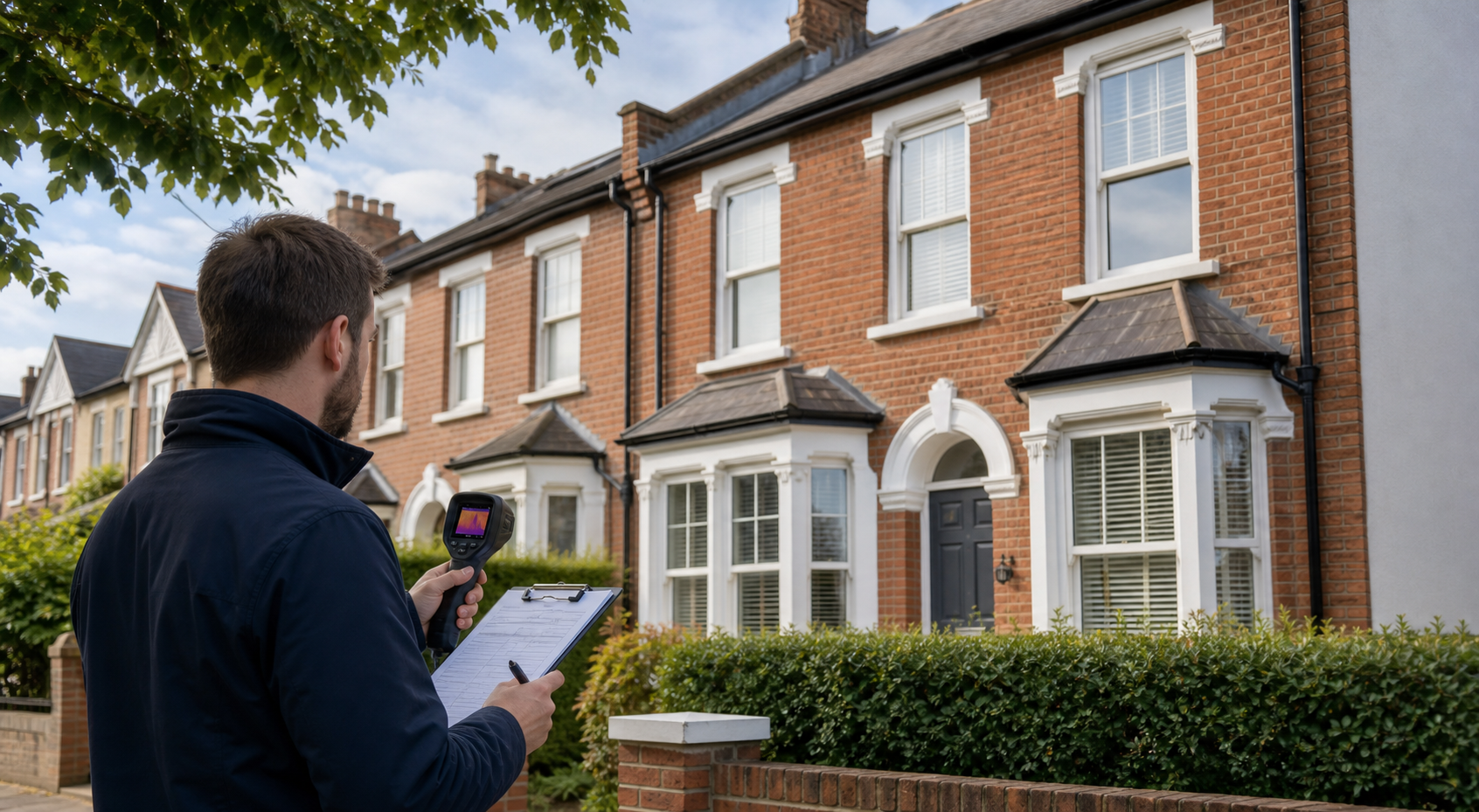 [IMAGE_ALT_TEXT] Energy assessor reviewing a UK residential property